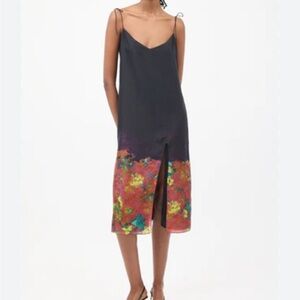 Acne studio silk cami dress with lining